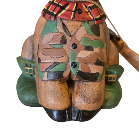 Hunter Deer Figurine Ceramic 10 Inch Hunting Cabin Decor Camo Camouflage - Picture 8 of 16